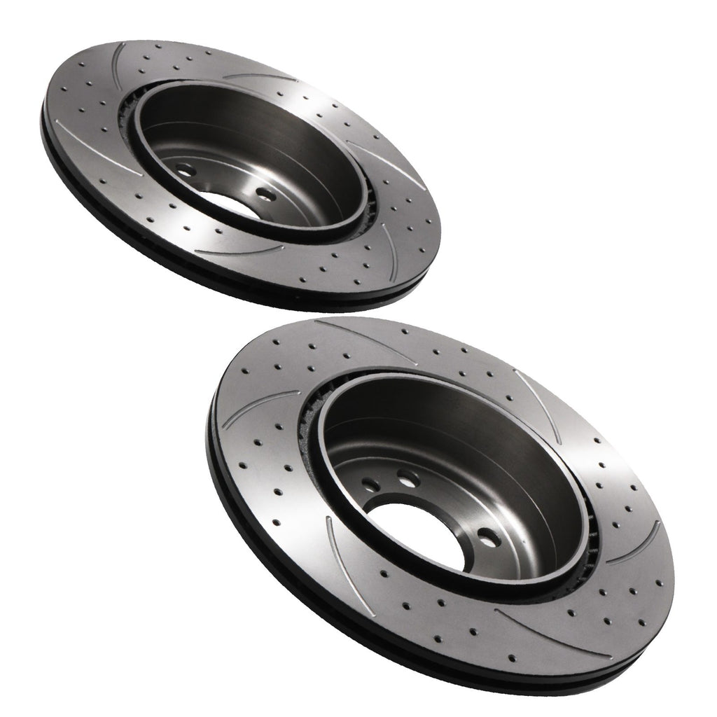 Dischi Freno Posteriori Forati e Scanalati 330mm BMW Serie 5 F10 F11 518D 530D 10-17 - foto 10