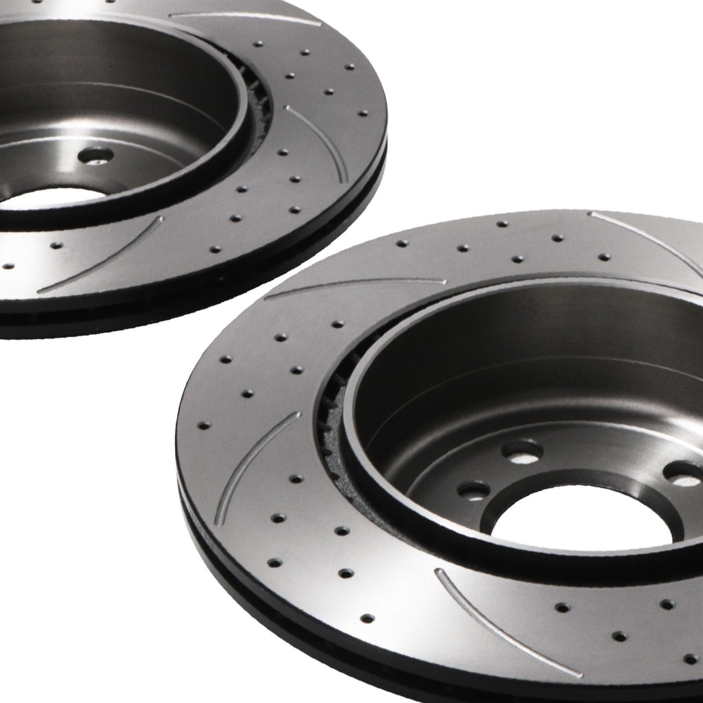 Dischi Freno Posteriori Forati e Scanalati 330mm BMW Serie 5 F10 F11 518D 530D 10-17 - foto 7