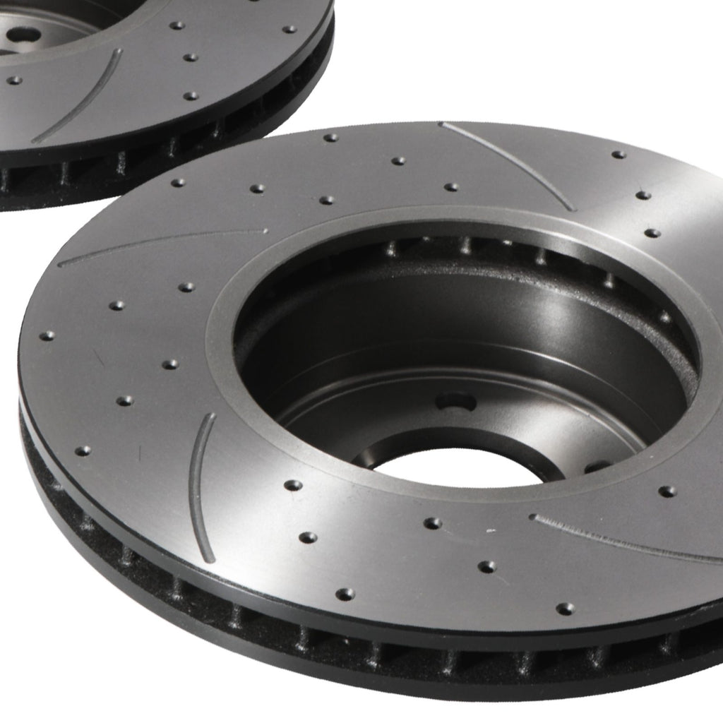 Dischi Freno Anteriori Forati e Scanalati 324mm BMW E60 E61 520D 530I 523I 02-10 - foto 6