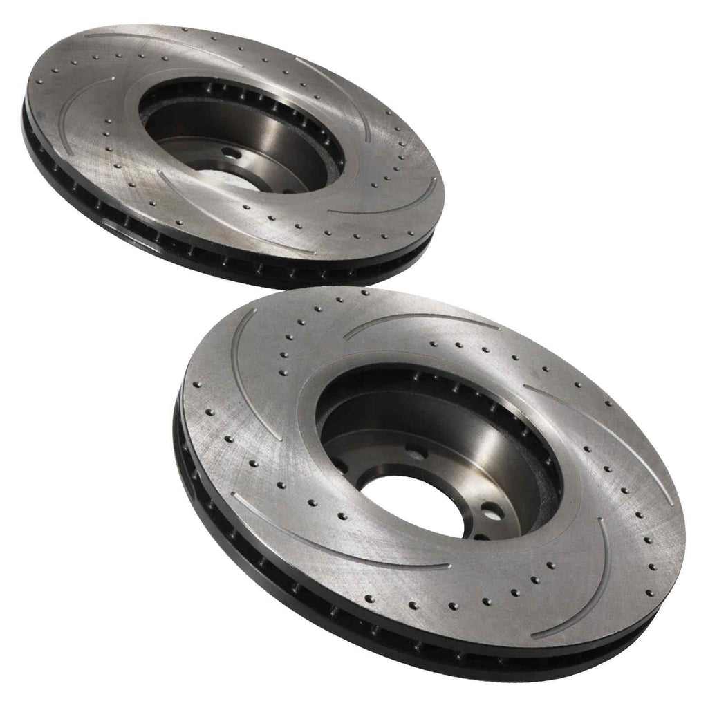 Dischi Freno Anteriori Forati e Scanalati 348mm BMW X6 E71 08+ - foto 9