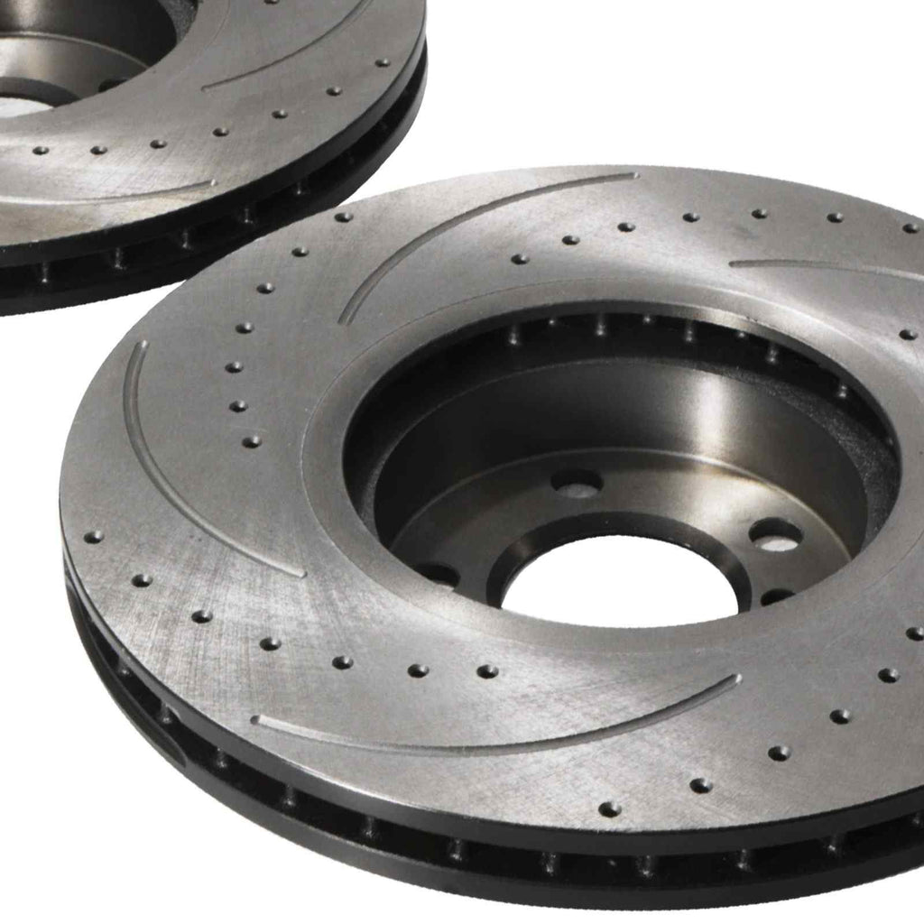 Dischi Freno Anteriori Forati e Scanalati 348mm BMW X6 E71 08+ - foto 7