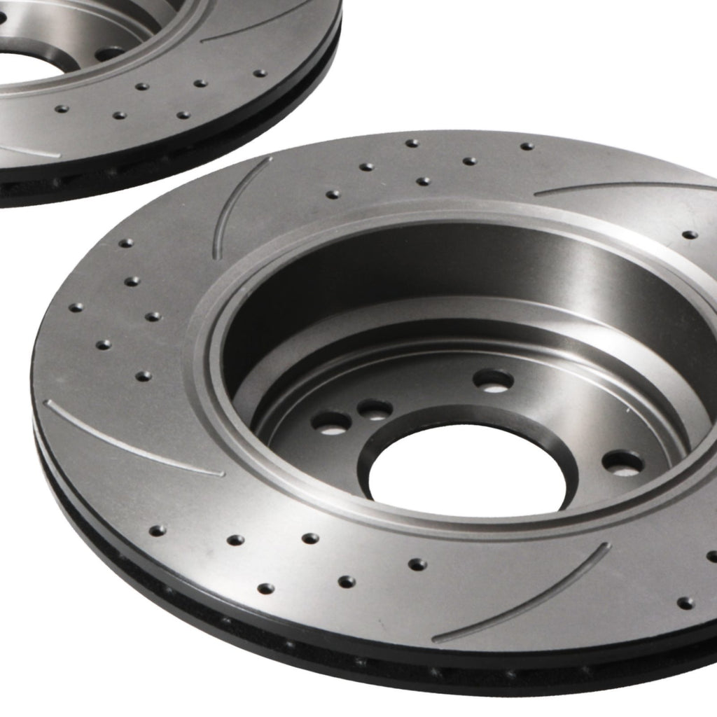 Dischi Freno Posteriori Forati e Scanalati 326mm BMW Serie 3 E46 M3 3.2 00-06 - foto 8