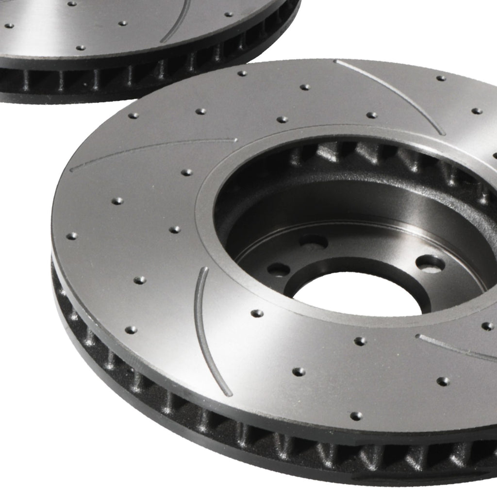 Dischi Freno Anteriori Forati e Scanalati 348mm BMW Serie 5 F10 F11 520D 530D 535D - foto 6