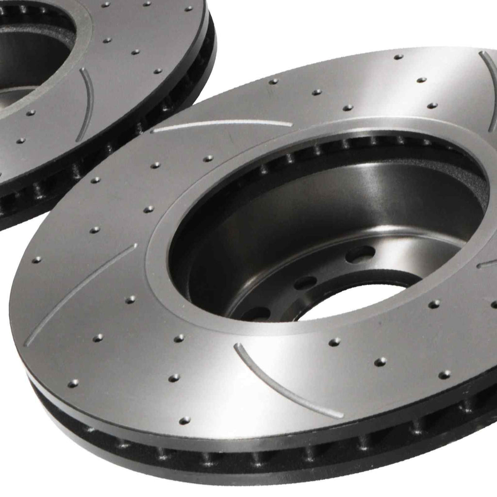 Dischi Freno Anteriori Forati e Scanalati 345mm BMW Serie 2 F22 F23 218d 220d 225d 2013-2021 - foto 8