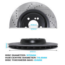 Dischi Freno Posteriori Forati, Scanalati e Ventilati 370mm BMW F87 M2 Competition 19+ - foto 3
