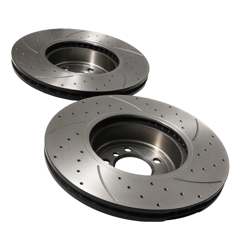 Dischi Freno Anteriori Forati e Scanalati 370mm BMW Serie 4 F32 F33 435I xDrive 13-16 - foto 3