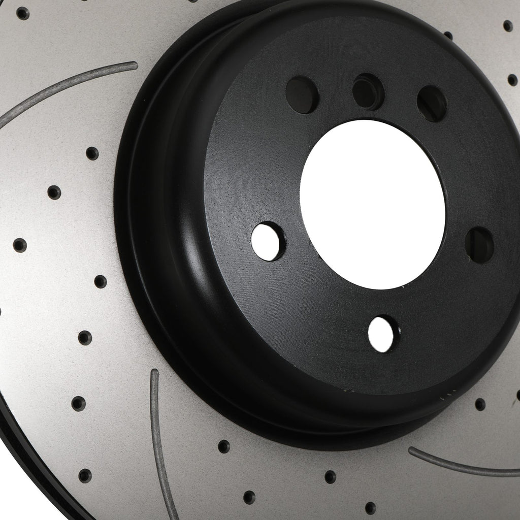 Dischi Freno Anteriori Forati e Scanalati 370mm BMW Serie 4 F32 F33 435I xDrive 13-16 - foto 7