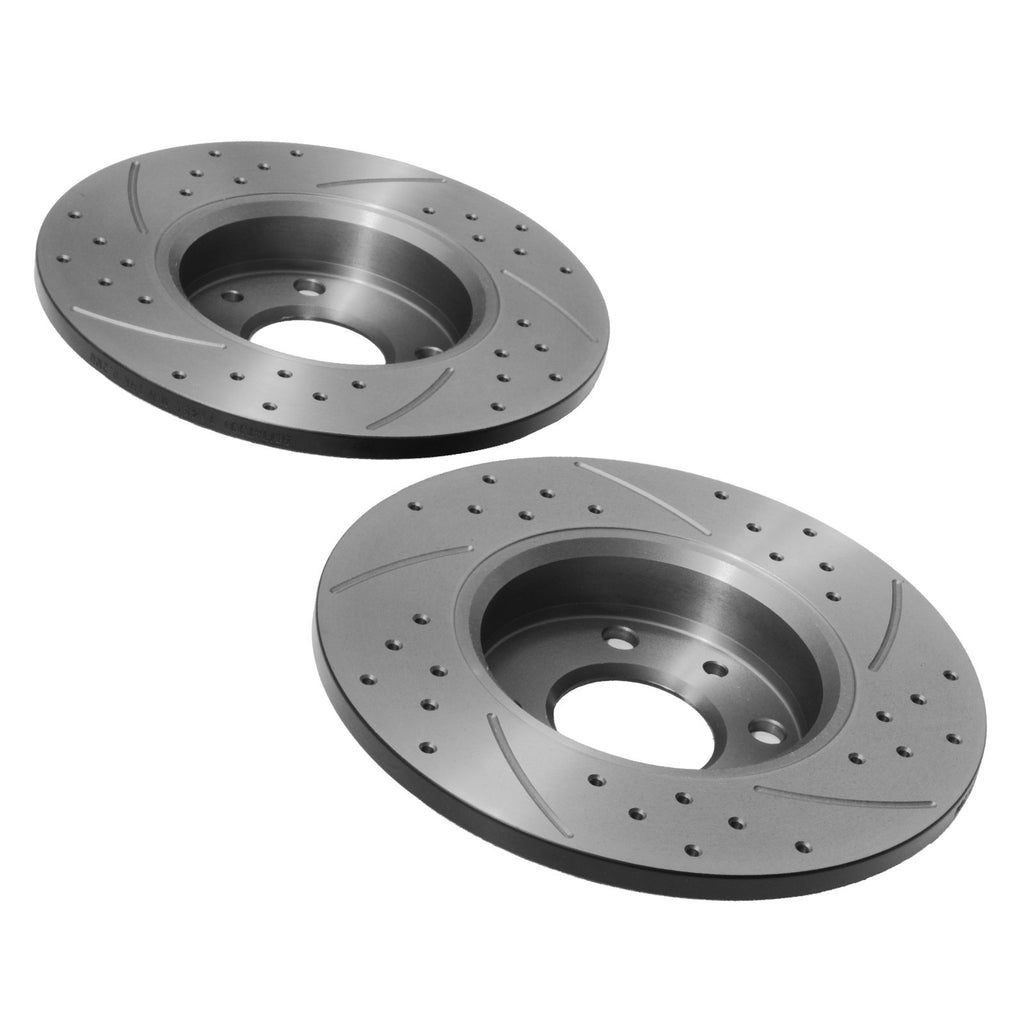 Dischi Freno Posteriori Forati e Baffati 240mm Abarth 500 595 695 08+ - foto 5