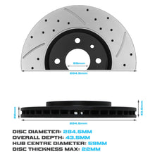 Dischi Freno Anteriori Forati Baffati 285mm Fiat Stilo e Doblo 1.4 1.6 1.9 2001-2007 - foto 3