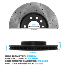 Dischi Freno Anteriori Ventilati 278mm Ford Fiesta MK7 ST180 2013-2017 - foto 3