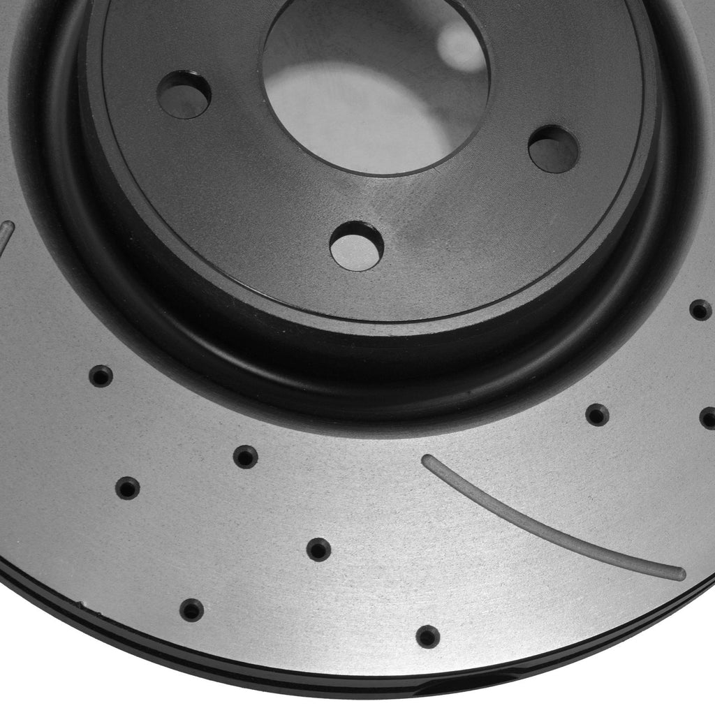 Dischi Freno Anteriori Forati e Scanalati 336mm Ford Focus MK2 RS 2.5 Turbo 09-11 - foto 8