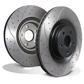 Dischi Freno Anteriori Forati e Scanalati Maggiorati 350mm Ford Focus MK3 RS 2.3 2015+