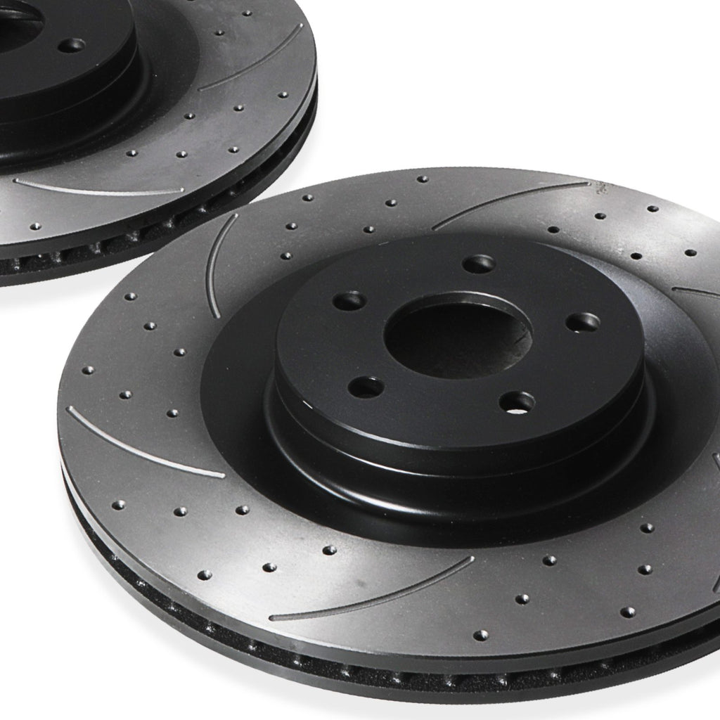 Dischi Freno Anteriori Forati e Scanalati Maggiorati 350mm Ford Focus MK3 RS 2.3 2015+ - foto 9