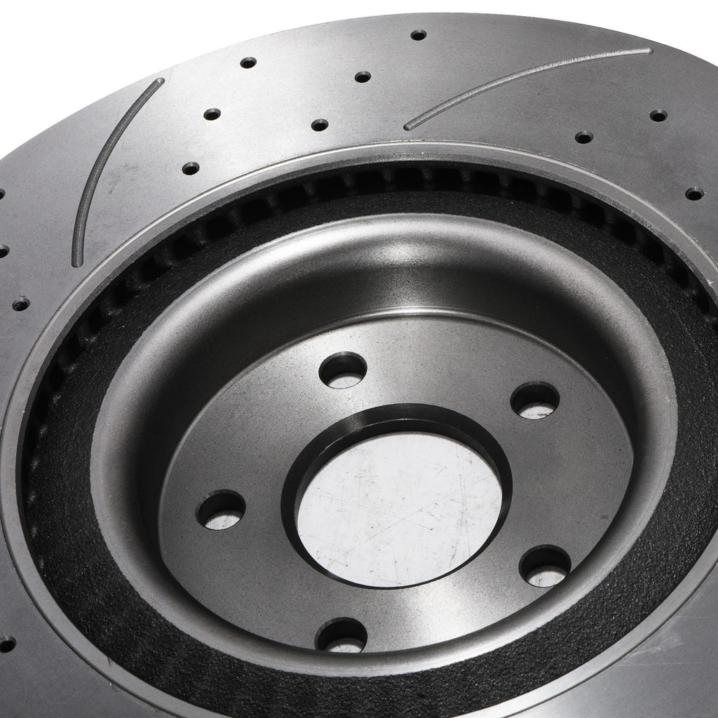 Dischi Freno Anteriori Forati e Scanalati Maggiorati 350mm Ford Focus MK3 RS 2.3 2015+ - foto 7