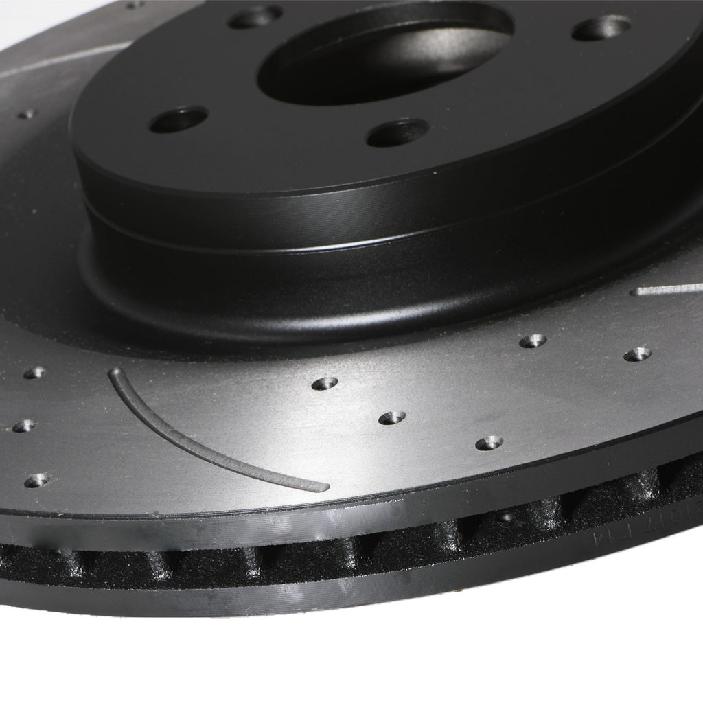 Dischi Freno Anteriori Forati e Scanalati Maggiorati 350mm Ford Focus MK3 RS 2.3 2015+ - foto 8