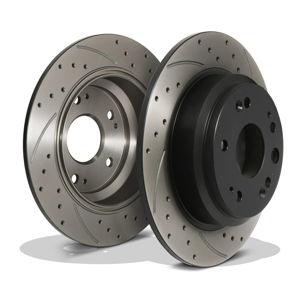 Dischi Freno Posteriori Forati e Scanalati 282mm Honda Accord Tourer 2.2D I-CDTI 02-08