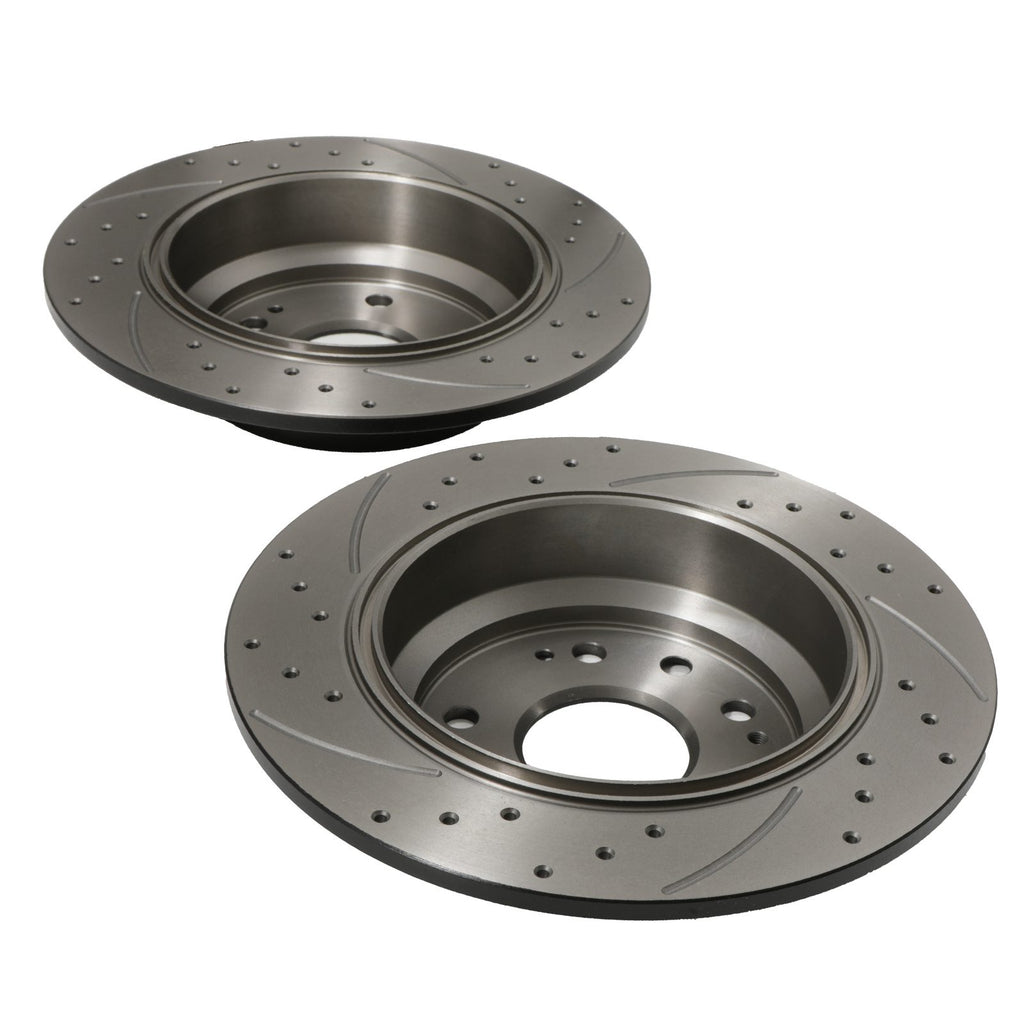 Dischi Freno Posteriori Forati e Scanalati 282mm Honda Accord Tourer 2.2D I-CDTI 02-08 - foto 6
