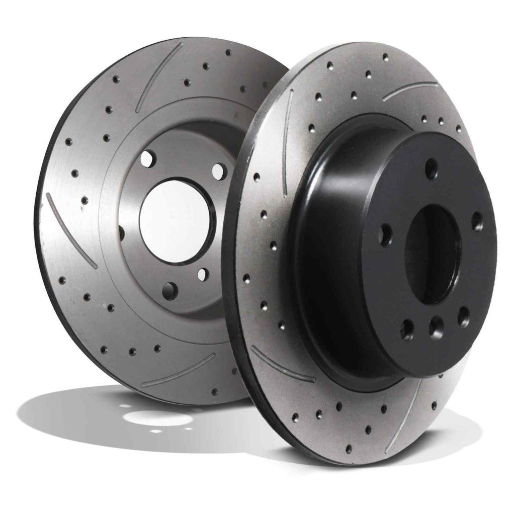 Dischi Freno Posteriori Forati e Baffati 304mm Land Rover Discovery 2 L318 98-04