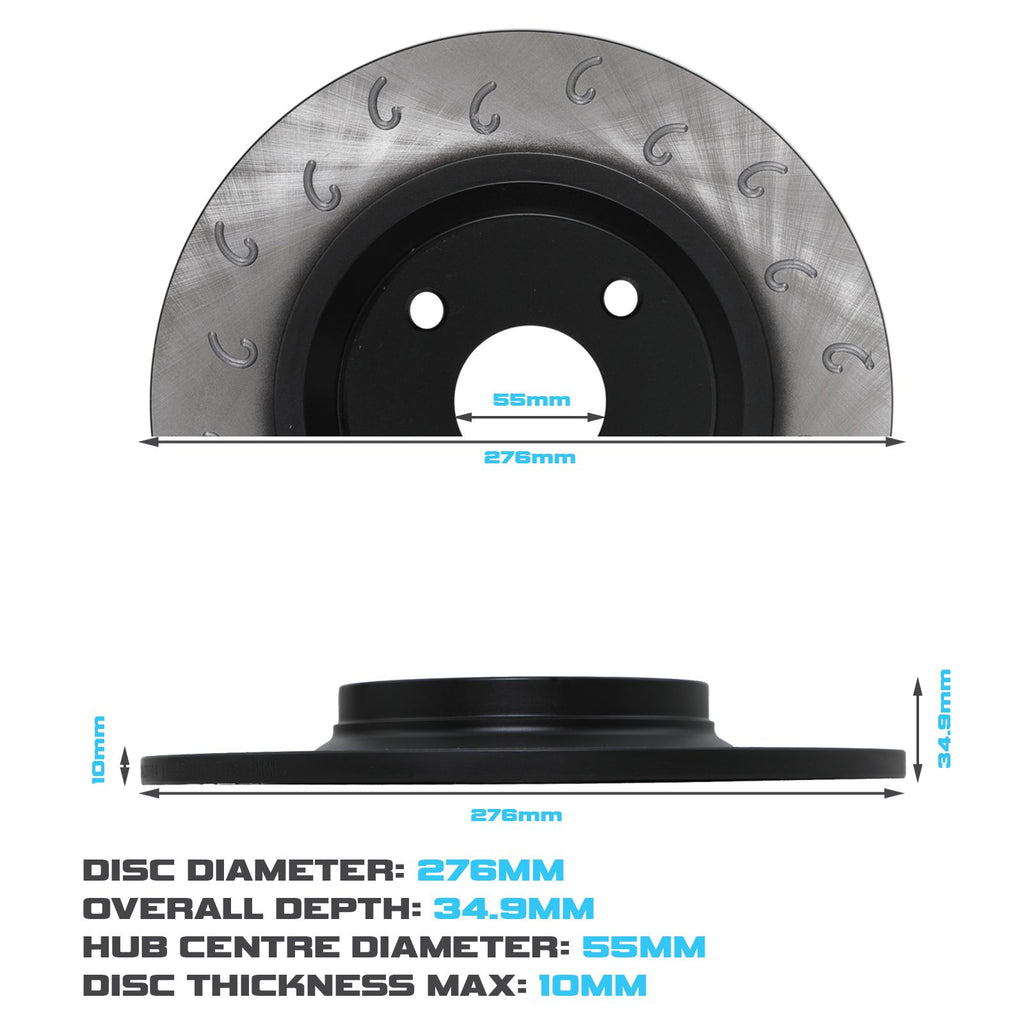 Dischi Freno Pieni a Uncino Posteriori 276mm Mazda MX-5 NB MK2 - foto 10