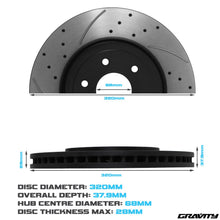 Dischi Freno Anteriori Forati e Scanalati 320mm Nissan Navara Pathfinder R51 04-11 - foto 3