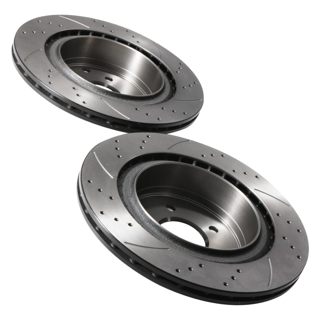 Dischi Freno Posteriori Forati e Scanalati 322mm Nissan Skyline R34 GTR RB26 1999-2002 - foto 5