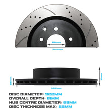 Dischi Freno Posteriori Forati e Scanalati 322mm Nissan 350Z Z33 2003-2006 - foto 3