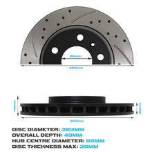 Dischi Freno Anteriori Forati e Scanalati 323mm Nissan 350Z Z33 Fairlady 3.5 03-06 - foto 3