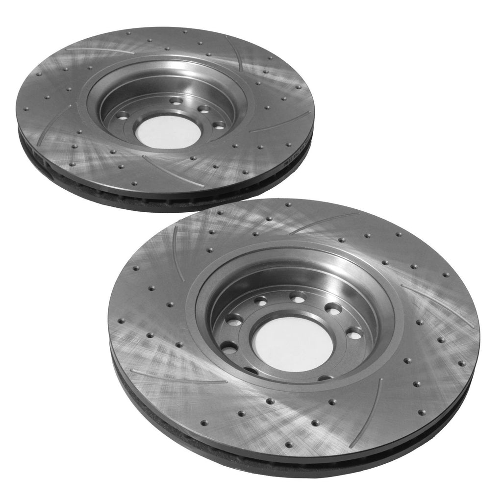 Dischi Freno Anteriori Forati e Scanalati 308mm Saab 9-3 9-5 MK1 97-10 - foto 4