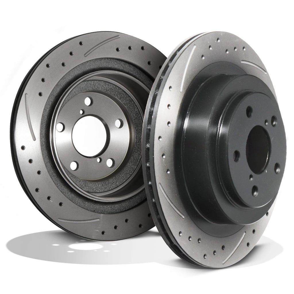 Dischi Freno Posteriori Forati e Baffati 290mm Subaru Impreza Legacy WRX 00-09