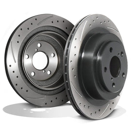 Dischi Freno Posteriori Forati e Baffati 290mm Subaru Impreza Legacy WRX 00-09
