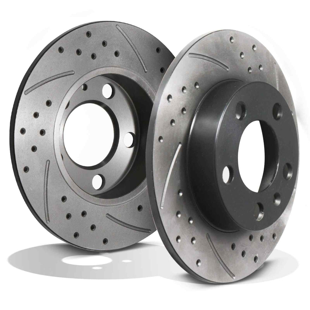 Dischi Freno Posteriori Forati e Baffati 232mm Volkswagen VW Polo 9N 6R AW 01+