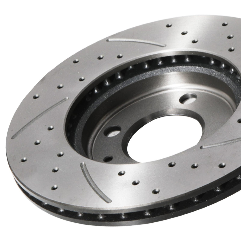 Dischi Freno Anteriori Forati e Scanalati 256mm Volkswagen Polo Caddy 88+ - foto 10