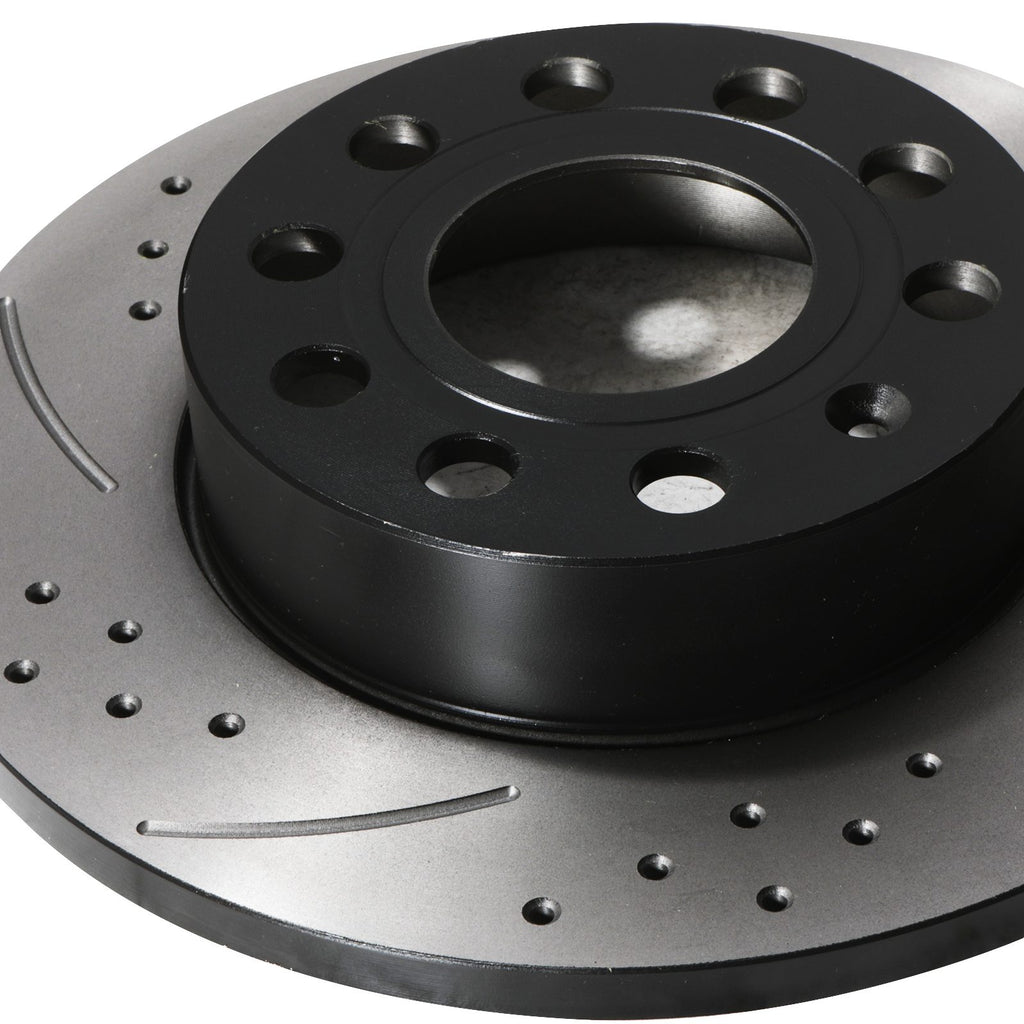 Dischi Freno Forati e Scanalati Posteriori 256mm VW Caddy Jetta Scirocco 04-15 - foto 8