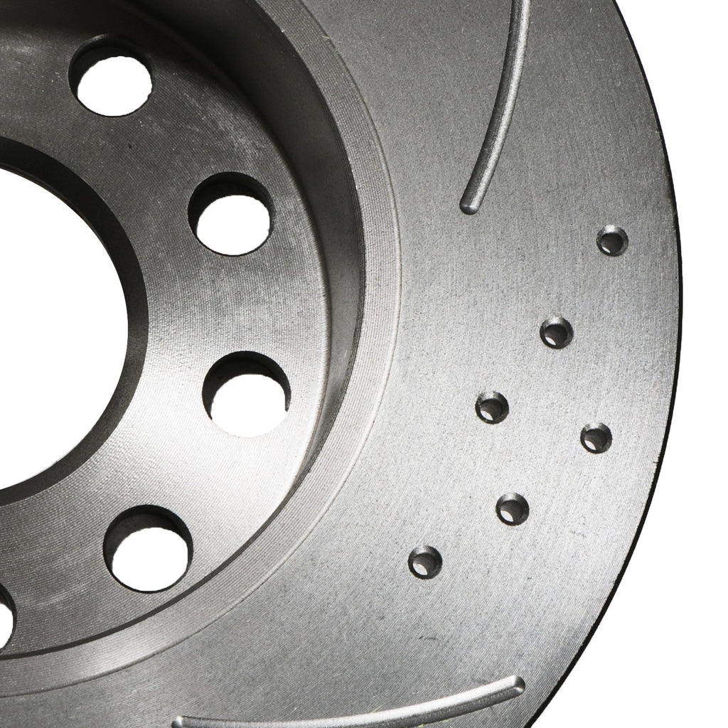 Dischi Freno Forati e Scanalati Posteriori 256mm VW Golf MK5 MK6 GTI - foto 7