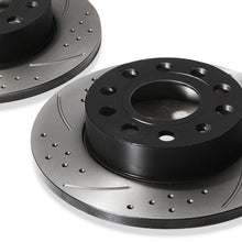 Dischi Freno Forati e Scanalati Posteriori 256mm VW Caddy Jetta Scirocco 04-15 - foto 6