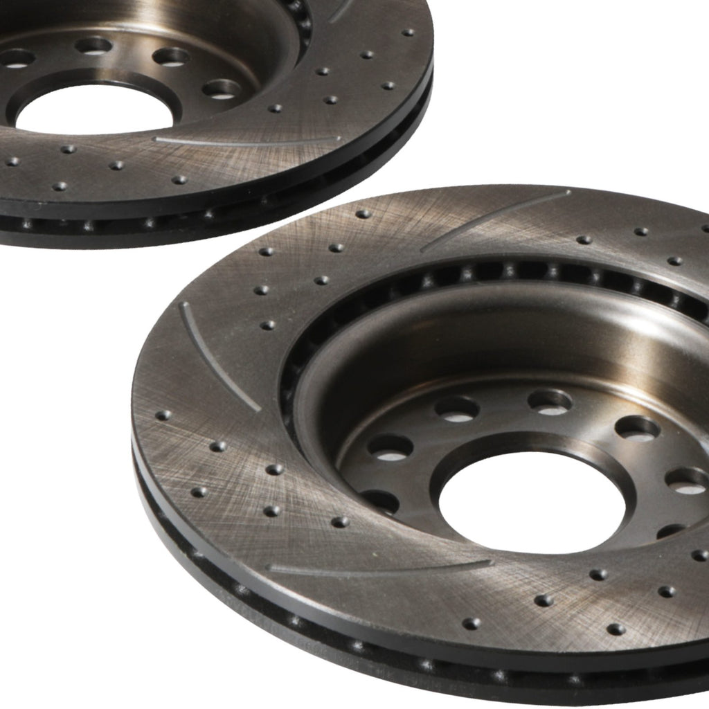 Dischi Freno Anteriori Forati Baffati 280mm VW Golf MK5 MK6 1.4 1.6 2.0 TFSI GTI - foto 4