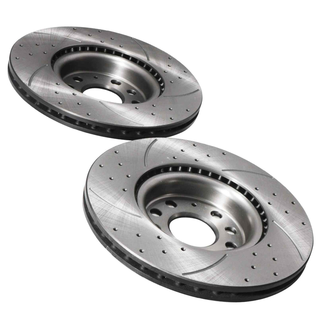 Dischi Freno Anteriori Forati e Scanalati 312mm Volkswagen Golf MK5 MK6 GTI GTD R 04+ - foto 6
