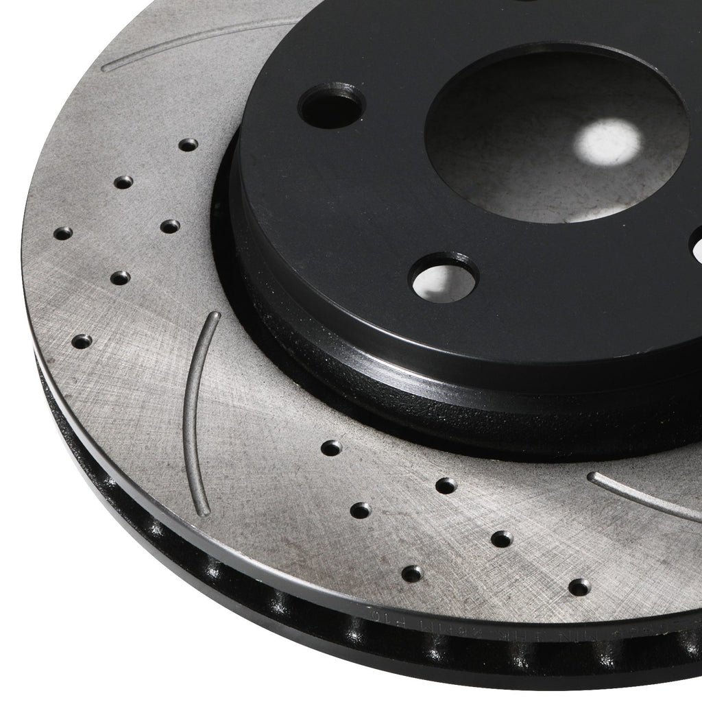 Dischi Freno Anteriori Forati e Scanalati 345mm Volkswagen Golf GTI MK5 MK6 V6 R32 R 06-14 - foto 7