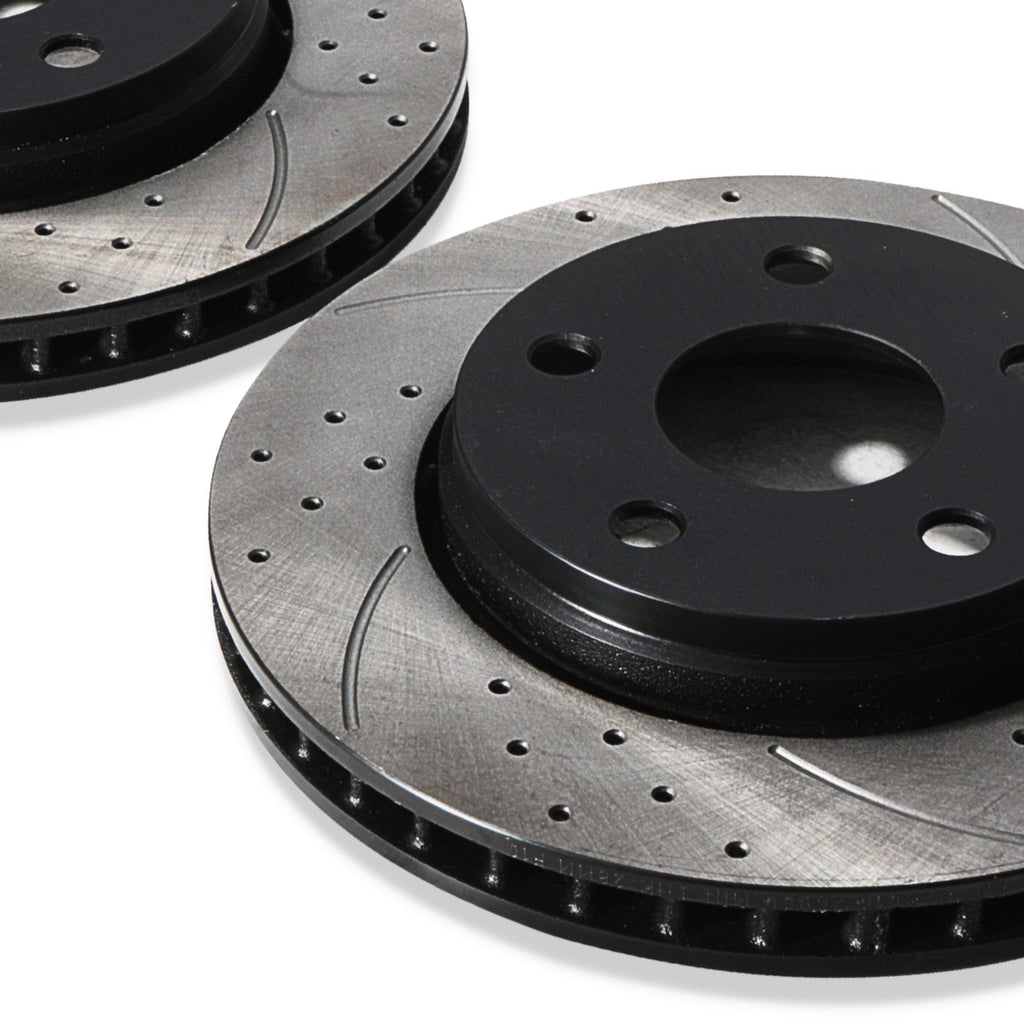Dischi Freno Anteriori Forati e Scanalati 345mm Volkswagen Golf GTI MK5 MK6 V6 R32 R 06-14 - foto 6
