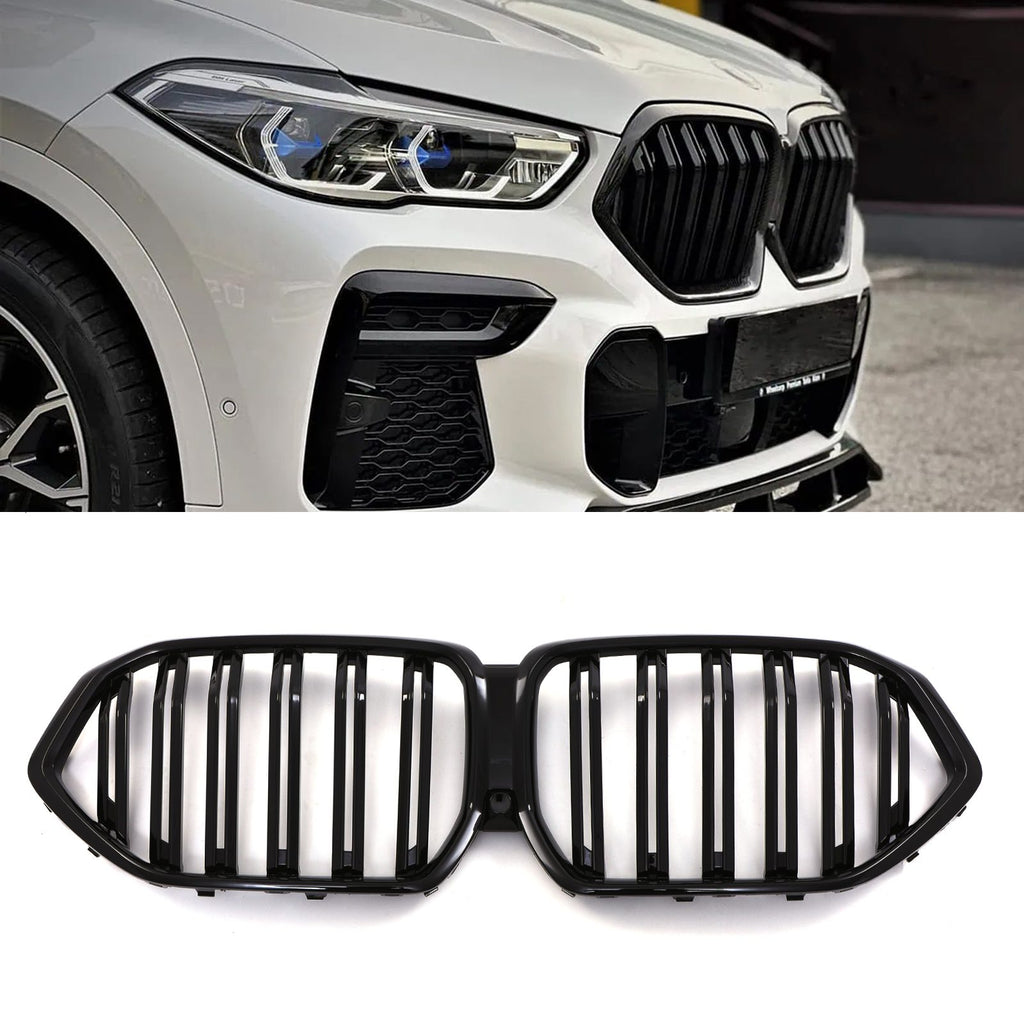 Griglia Anteriore Doppia Barra Nero Lucido BMW X6 G06 Pre-LCI 20-23