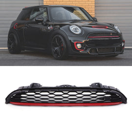 Griglia Anteriore Stile JCW Barra Rossa Nero Lucido Mini Cooper F55/F56/F57 14-21