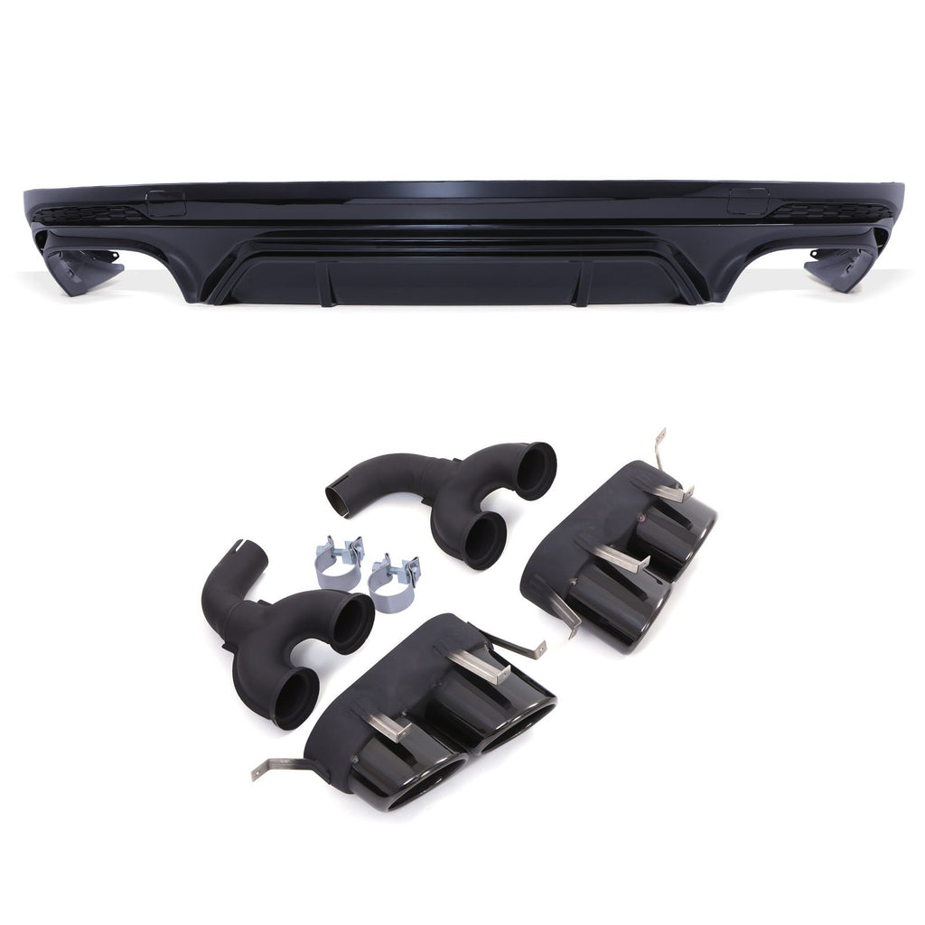 Diffusore Posteriore Stile SQ5 Nero Lucido Audi Q5 FY S-Line 17-20 - foto 3