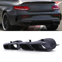 Terminali di Scarico Quad Stile C63 Nero Lucido Mercedes Classe C W205 17-23