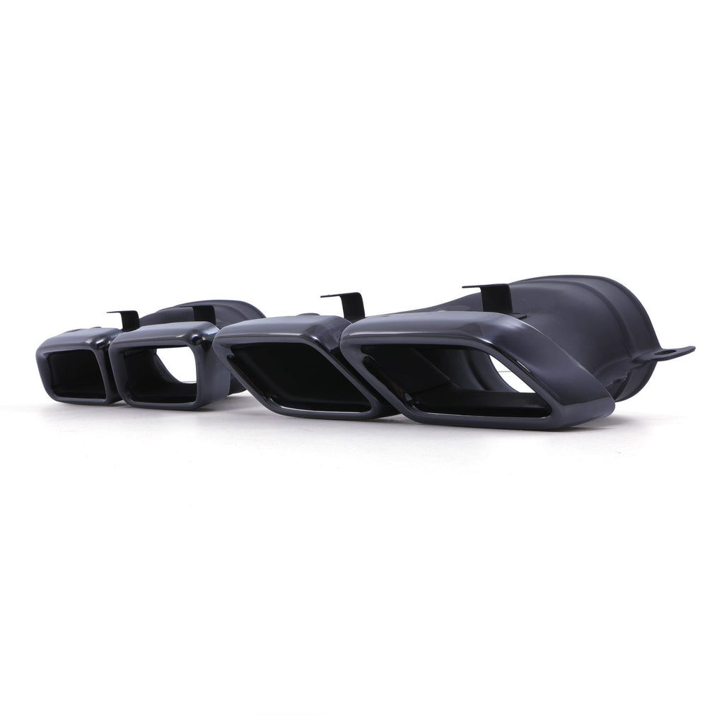 Terminali di Scarico Quad Stile C63 Nero Lucido Mercedes Classe C W205 17-23 - foto 3