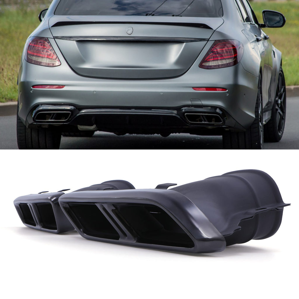 Terminali di Scarico Quad Nero Lucido Mercedes Classe E E63 AMG W213 17-23