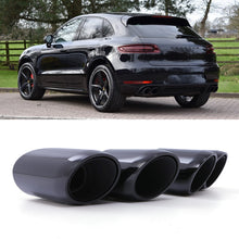 Terminali di Scarico Quad Nero Lucido Porsche Macan S MK1 2015-2018
