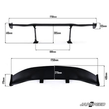 Alettone Posteriore Regolabile Universale Japspeed BGW in ABS Nero Lucido - foto 6
