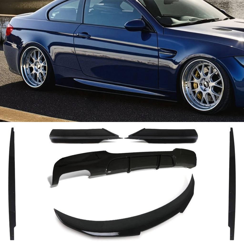 Body Kit Aerodinamico Stile PSM Doppio Scarico Nero Lucido BMW 3 Series E90 05-08