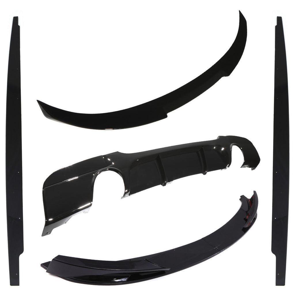 Body Kit Aerodinamico Stile M4 Doppio Scarico Nero Lucido BMW 3 Series E90 LCI 09-12 - foto 2