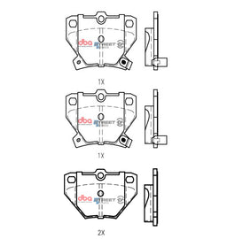 Pastiglie freni Toyota Prius Hybrid 1997 2009 R - Toyota Celica ZZT230 1999-2006 / Toyota Celica ZZT231 2000-2006 / Toyota Corolla Verso 2002-2004 / Toyota Prius NHW11 2000-2004 (+10 modelli)
